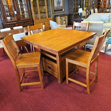 Load image into Gallery viewer, Oak Bistro Table w/Butterfly Leaf &amp; 4 Chairs