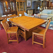 Load image into Gallery viewer, Oak Bistro Table w/Butterfly Leaf &amp; 4 Chairs