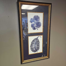 Load image into Gallery viewer, Blue Framed Leaf Wall Art
