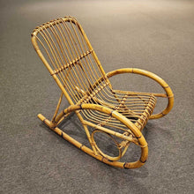 Load image into Gallery viewer, MCM Bent Bamboo Rattan Rocker