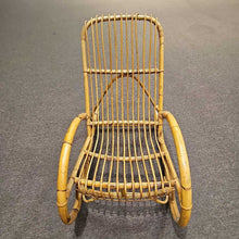Load image into Gallery viewer, MCM Bent Bamboo Rattan Rocker