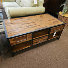 Load image into Gallery viewer, 6 Drawer Metal &amp; Wood Coffee Table