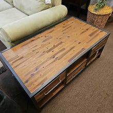 Load image into Gallery viewer, 6 Drawer Metal &amp; Wood Coffee Table