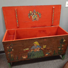 Load image into Gallery viewer, Vintage Folk Art Blanket Chest