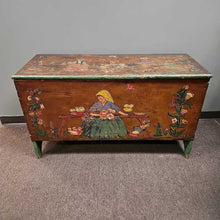 Load image into Gallery viewer, Vintage Folk Art Blanket Chest