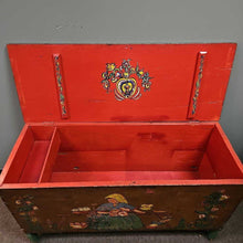 Load image into Gallery viewer, Vintage Folk Art Blanket Chest