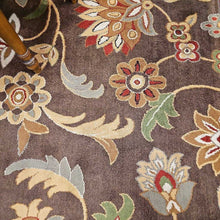 Load image into Gallery viewer, Brown &amp; Tan Floral Rug