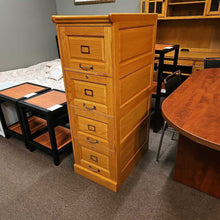 Load image into Gallery viewer, Oak 4 Drawer File Cabinet