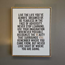 Load image into Gallery viewer, Gold Frame "Live the Life"