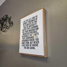 Load image into Gallery viewer, Gold Frame "Live the Life"