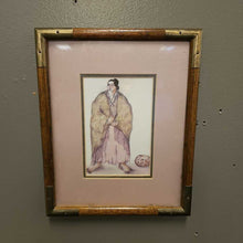 Load image into Gallery viewer, Lady in Pink in Wood &amp; Brass Frame