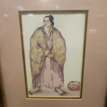 Load image into Gallery viewer, Lady in Pink in Wood &amp; Brass Frame
