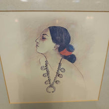 Load image into Gallery viewer, Lady with Squash Blossom Necklace