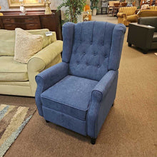 Load image into Gallery viewer, Blue Wingback Recliner