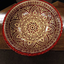 Load image into Gallery viewer, Red &amp; Gold Glass Bowl