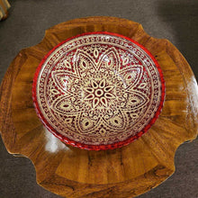 Load image into Gallery viewer, Red &amp; Gold Glass Bowl