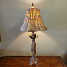 Load image into Gallery viewer, Brown Woven Shade Table Lamp