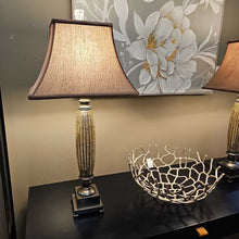 Load image into Gallery viewer, Gold Base Lamp w/Brown Shade