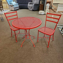Load image into Gallery viewer, "Woodard" Red Metal Patio Set w/2 Chairs