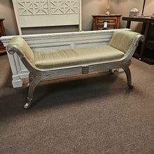 Load image into Gallery viewer, Carved Wood Gold Bench
