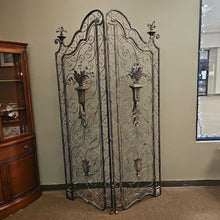 Load image into Gallery viewer, Maitland Smith 2 Panel Iron &amp; Brass Floor Screen