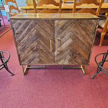 Load image into Gallery viewer, Two Door Chevron Wood Cabinet