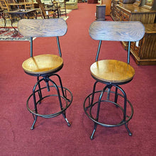 Load image into Gallery viewer, Pair Swivel Adjustable Bar Stools