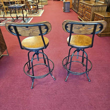 Load image into Gallery viewer, Pair Swivel Adjustable Bar Stools