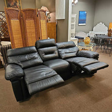 Load image into Gallery viewer, Black Leather Power Reclining Sofa