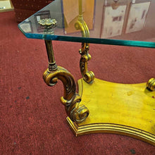 Load image into Gallery viewer, Gold Ornate Glass Top End Table