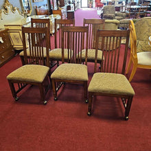Load image into Gallery viewer, Set of 6 Mission Style Chairs on Castors