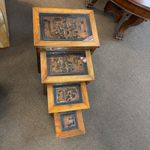 Load image into Gallery viewer, Set of 4 Nesting Tables w/Glass Insert Tops