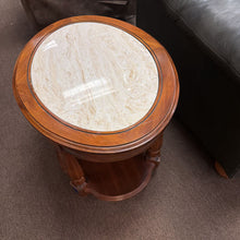 Load image into Gallery viewer, Round End Table w/ Marble Top