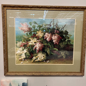 Flower Bouquet Painting W/Elegant Frame