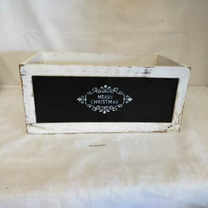 Merry Christmas White/Black Wooden Box