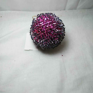 Pink Seed Bead Disco Ornament