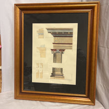 Load image into Gallery viewer, Column Matted Print in Gold Frame