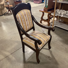 Load image into Gallery viewer, Antique Upholstered Chair in Walnut Finish