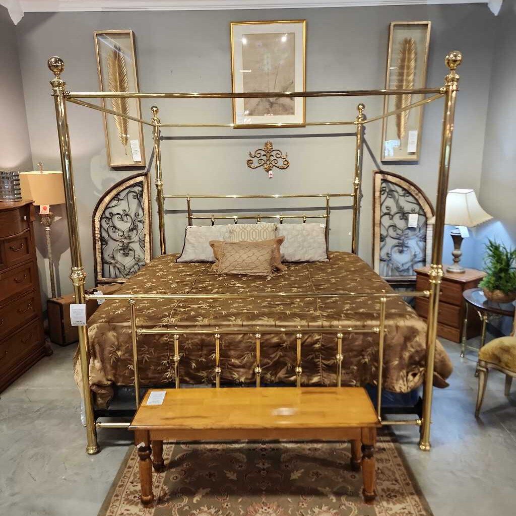 Brass Canopy King Size Bed