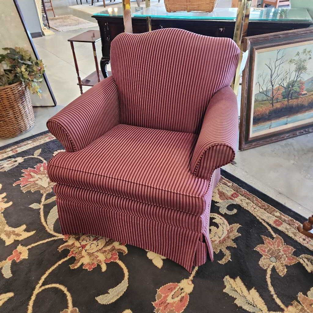 Occasional Chair Maroon Stripe