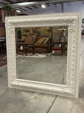 Load image into Gallery viewer, Beveled Mirror White Ornate Frame
