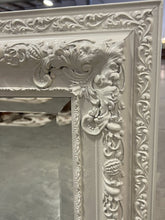 Load image into Gallery viewer, Beveled Mirror White Ornate Frame