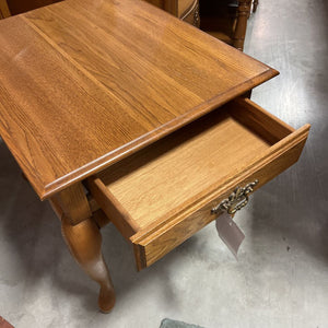 Oak One Drawer End Table