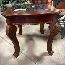 Load image into Gallery viewer, Vintage Mahogany End Table w/Beveled Glass Insert Top