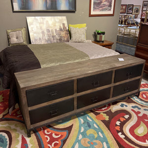 Full Size Gray Bed w/Side Dresser
