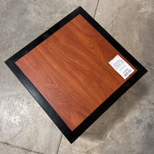 Black Metal Frame End Table w/Wood Tone Top