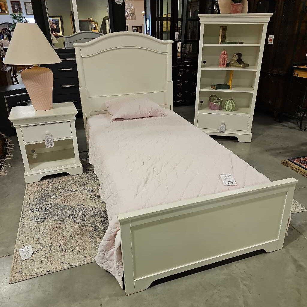 Twin Bed Frame White Head and Foot Board