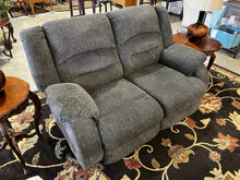 Load image into Gallery viewer, Blue/Grey Power Reclining Loveseat w/USB Power Ports
