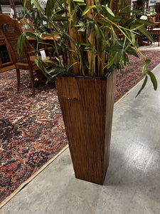 Med Artificial Bamboo Plant Tan Vase