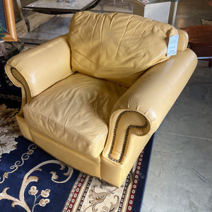 Yellow Leather Lounge Chair